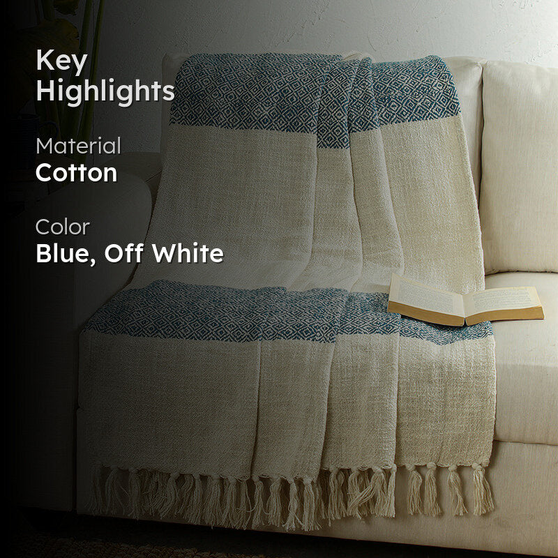 Elmii Cotton Throw - Blue media 2