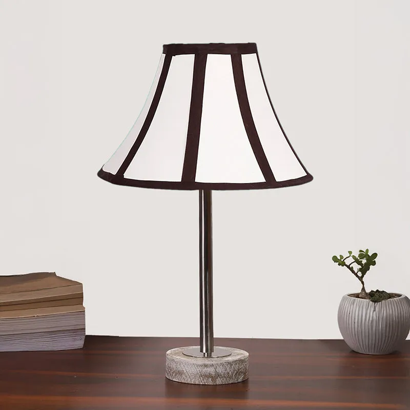 Stripra Rodin Wooden Table Lamp - White,Silver media 3