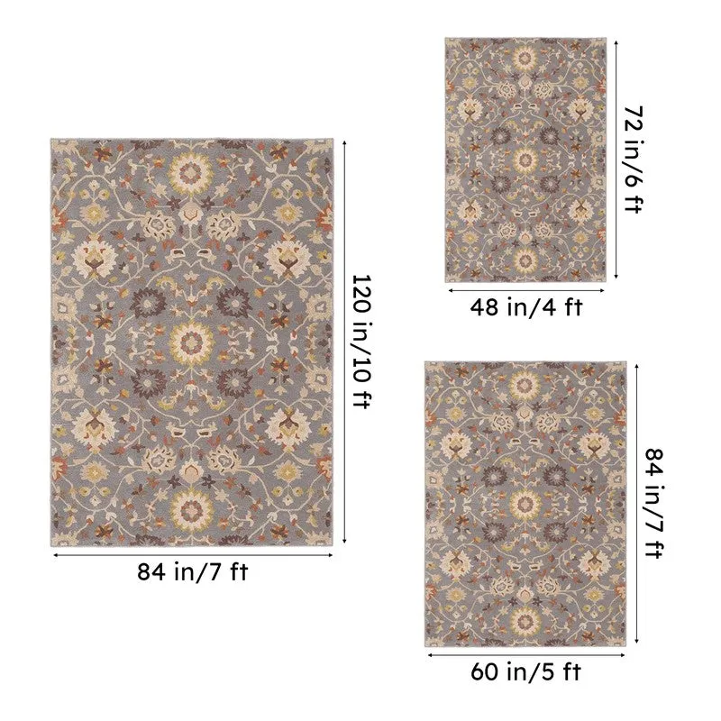 Erinyes Hand Tufted Ethnic Wool & Nylon Carpet - Grey media 15