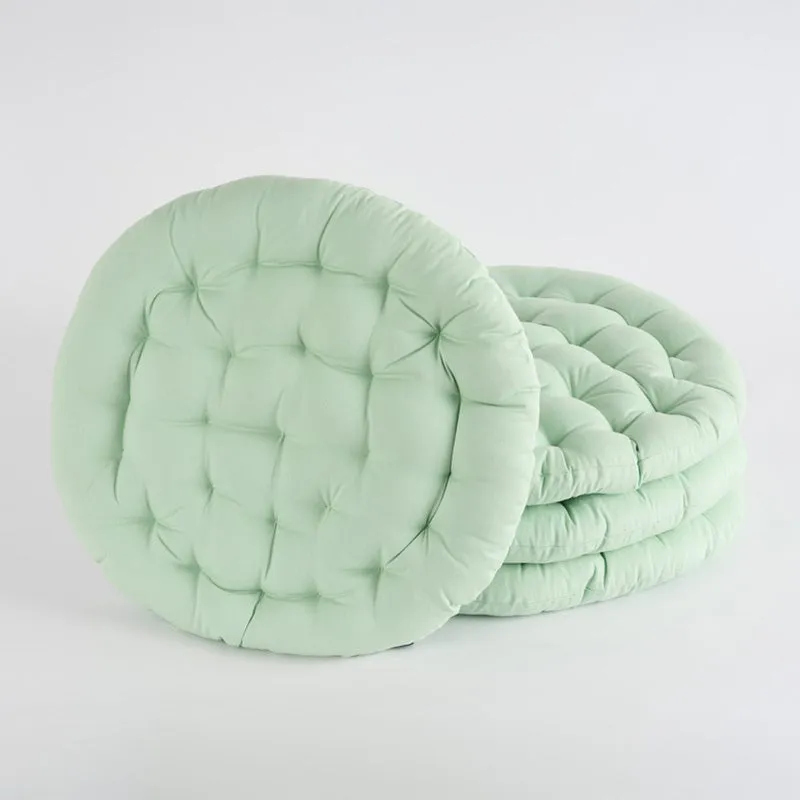 Fluffpod Solid Cotton Floor Cushion (Green) - Set Of Four media 2