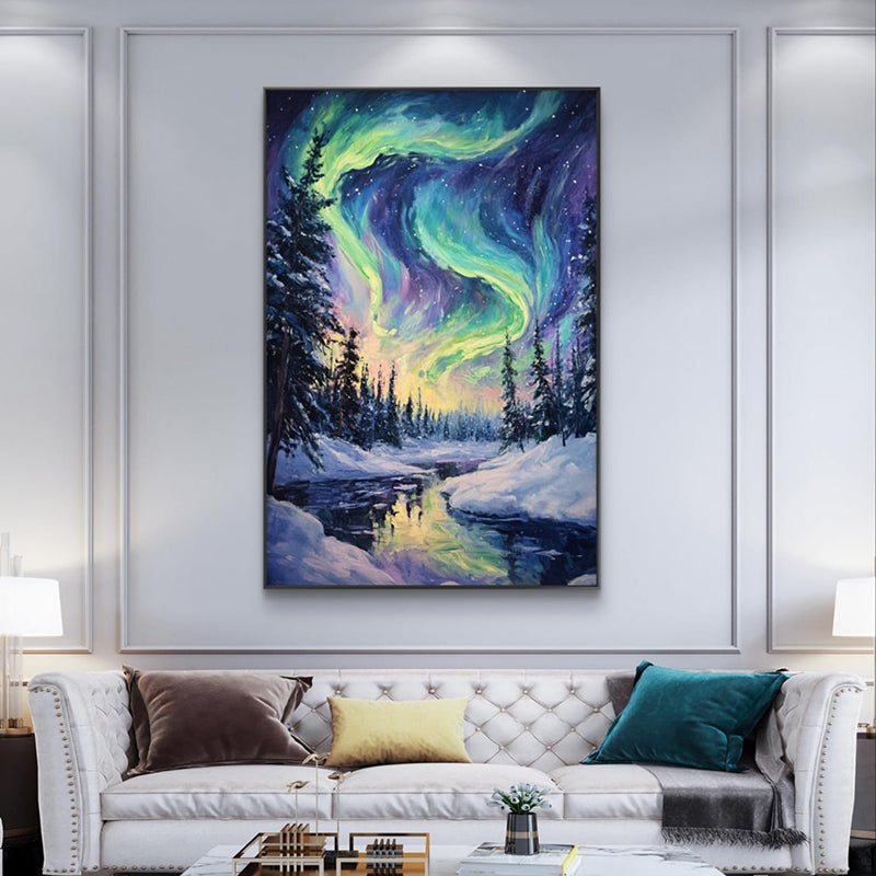 Aurora Flow Canvas Wall Painting media 4