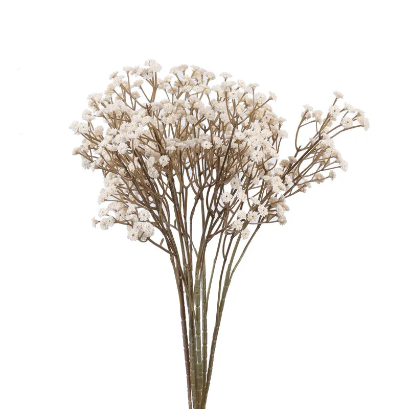 Artificial Realistic Baby's Breath Flower Stick (White) - Set Of Five media 6