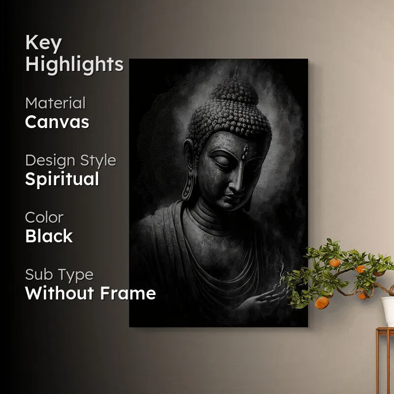 Monochrome Bodhisatwa Canvas Wall Painting media 2