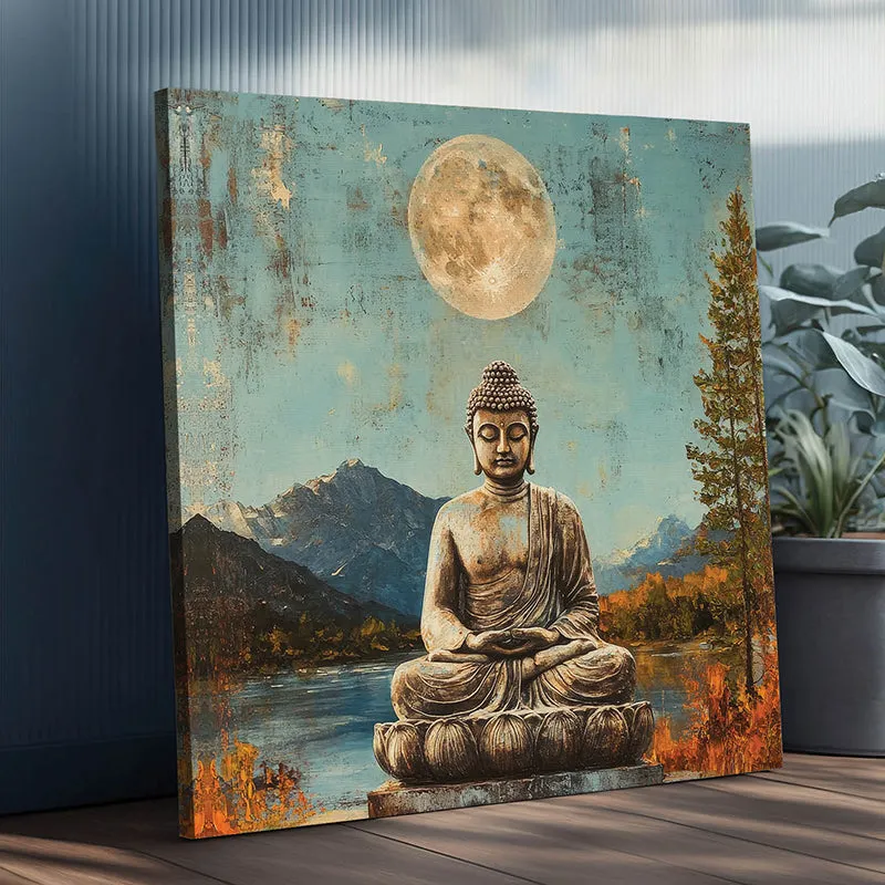 Gautama Under Moon Canvas Wall Art media 5