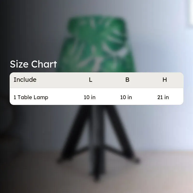 Kaizen Printed Tripod Mango Wood Table Lamp - Green,White,Black media 6