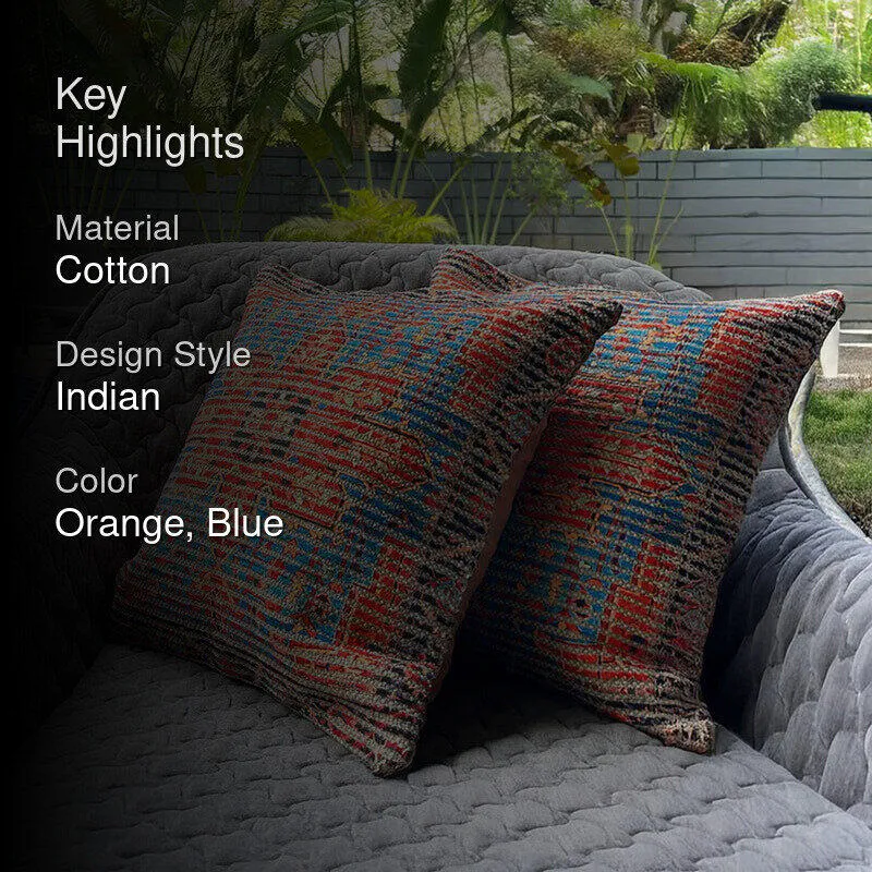 India Circus Desi Colors Tufted Cotton Cushion Cover - Set Of Two media 2