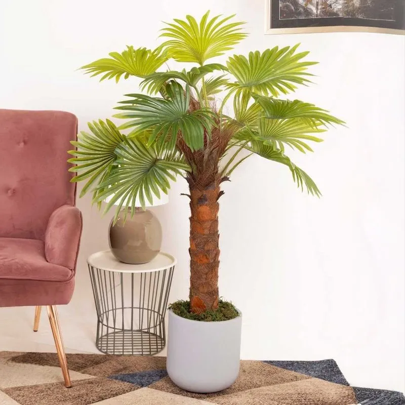 Artificial Fan Palm Plant Without Pot - 4 Feet media 3