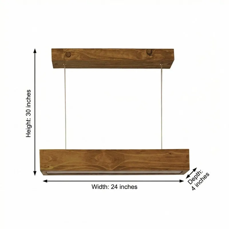 Tharaka Linear LED Wooden Ceiling Lamp media 7
