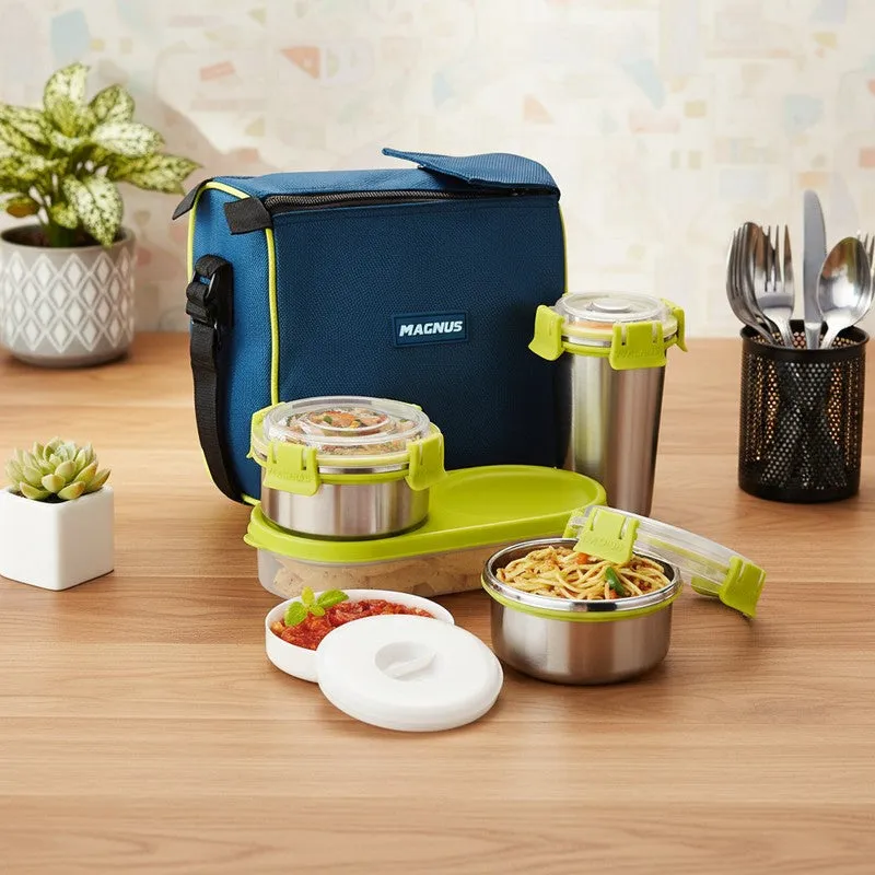 Kavro Smart Lunch Box with Lunch Bag - Five Piece Set media 1