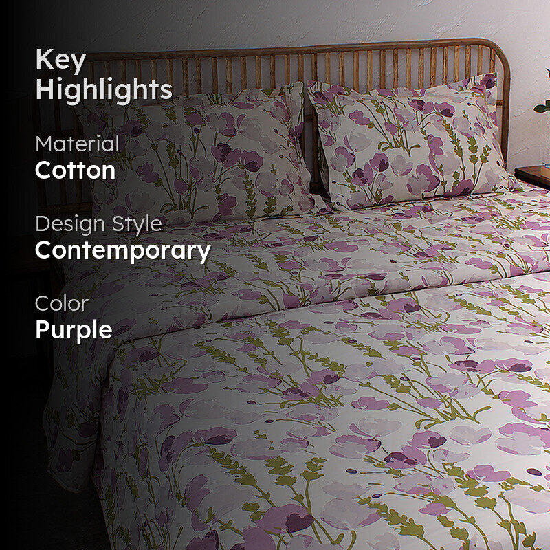 Lavender Lillies Cotton Duvet Cover media 2