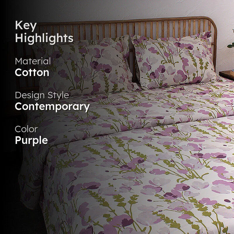 Lavender Lillies Cotton Duvet Cover media 2