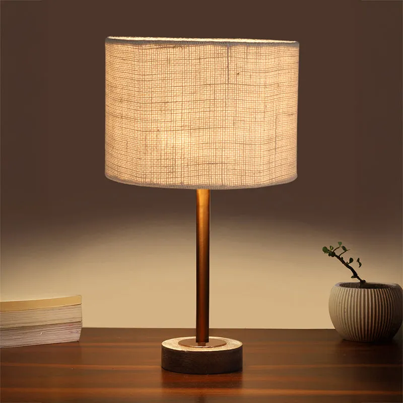 Sienna I Rodin Wooden Table Lamp - White,Copper media 1