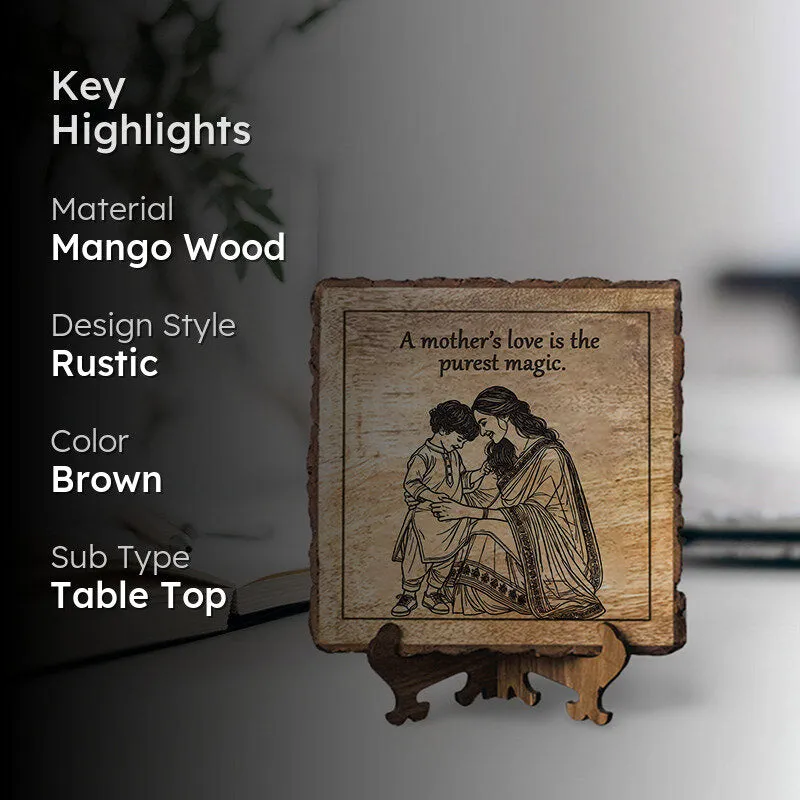 Mother's Love Wood Showpiece - Square media 2