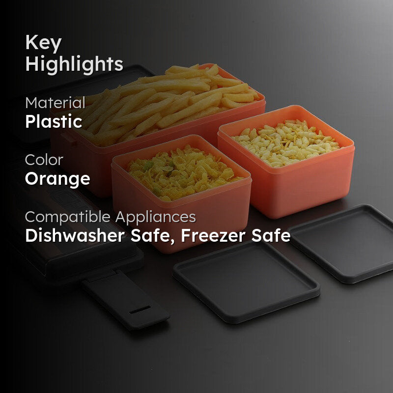 Disto Kids Lunch Box (1400 ML) - Orange & Grey media 2