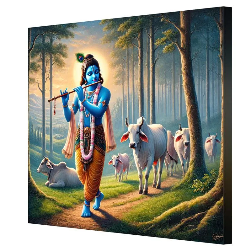Krisgna Janardhana Wall Painting media 5