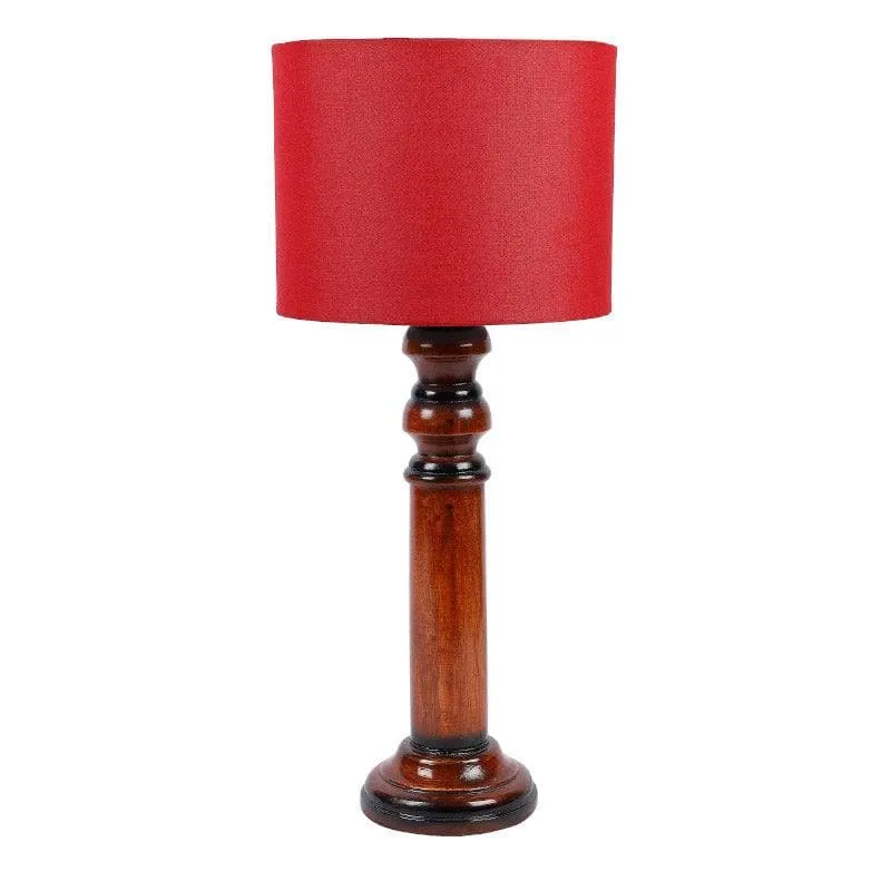 Rosa Cassini Fabric Table Lamp - Red,Brown media 4