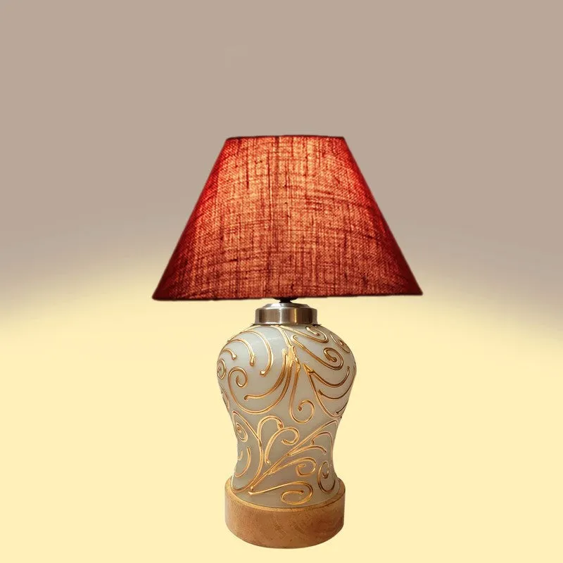 Lumithra Wooden Table Lamp - Maroon media 6