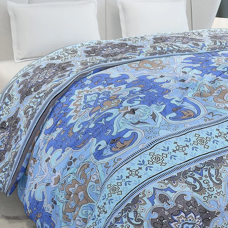 Monte Carlo Prismpath Ethnic Print Polyester Duvet Covers (Blue) - 210 GSM media 5