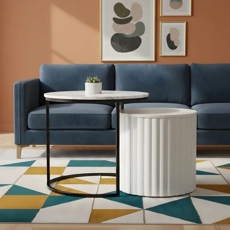 Elvora Center Table (White & Black) - Set Of Two media 5