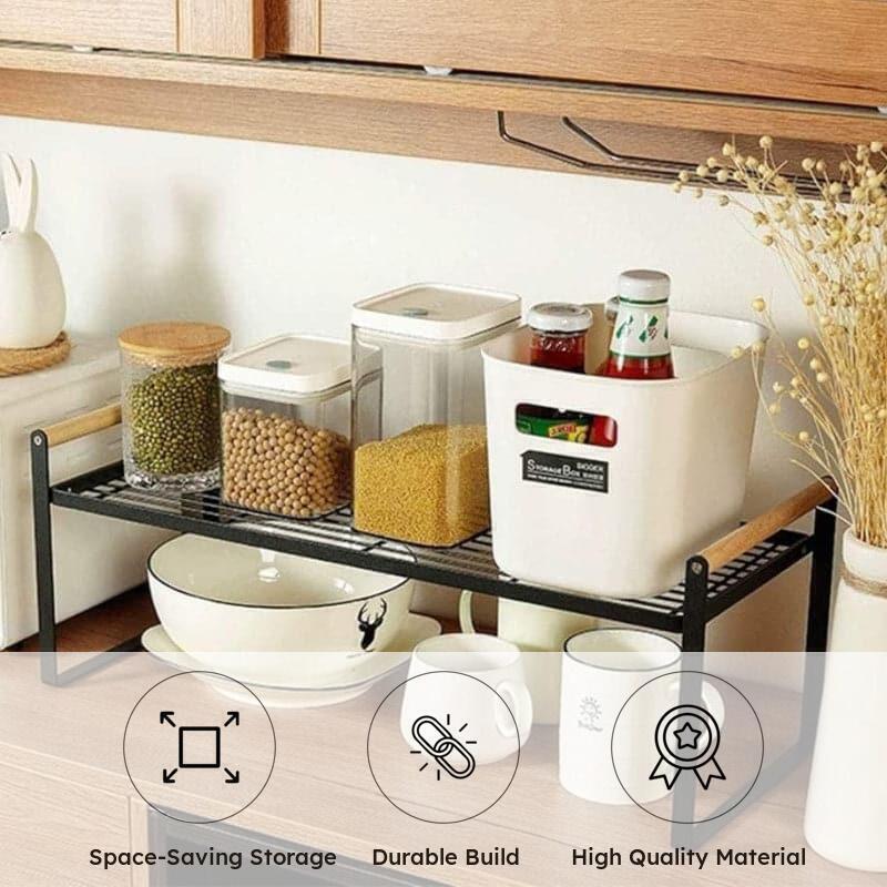 Kitchen Club Black Countertop Riser Table - Space-Saving Organizer media 6