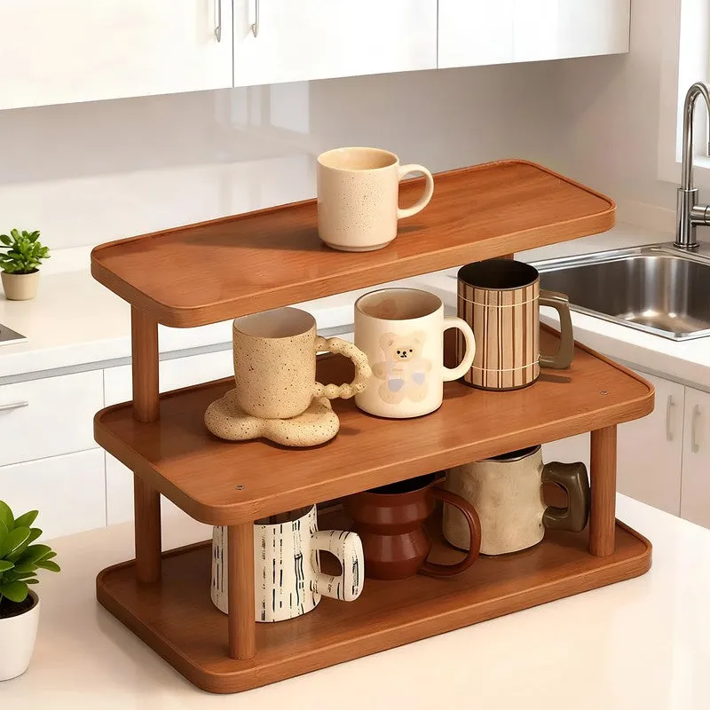 Rioware Timber 3 Tier Wood Racks - Brown media 1