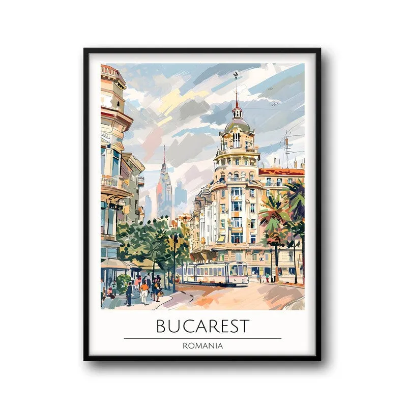 Vintage Bucarest Framed Canvas Wall Painting media 5