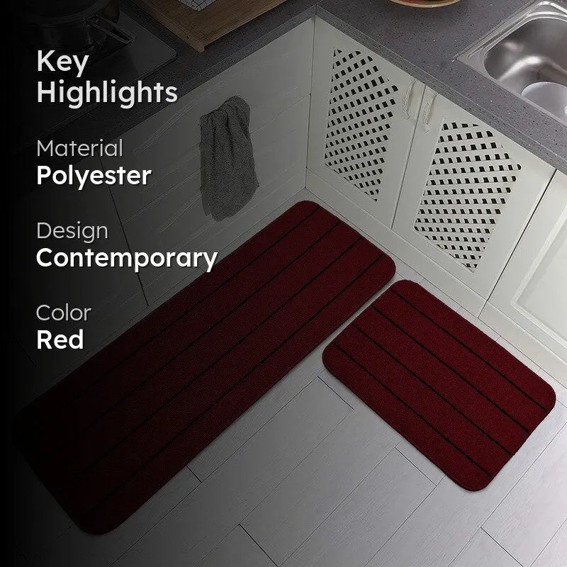 CozyLines Kitchen Floor Mats (Red) - Set of Two media 2