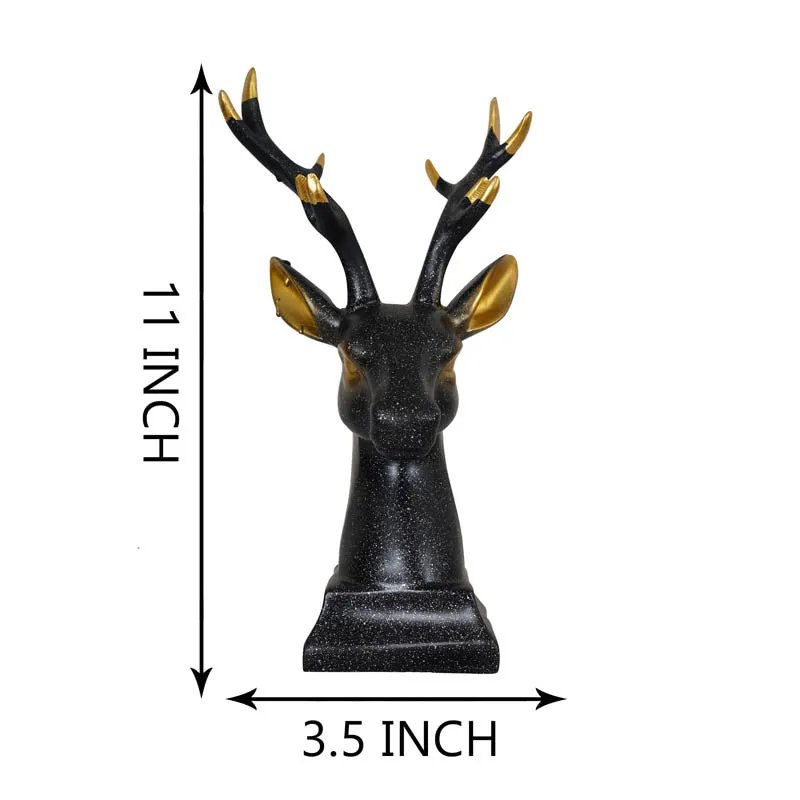 Gilded Stag Painted Polyresin Show Piece - Black media 6