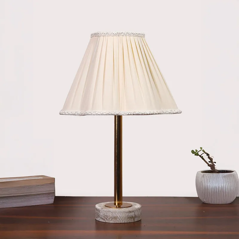 Pleatra Rodin Wooden Table Lamp - White,Gold media 3