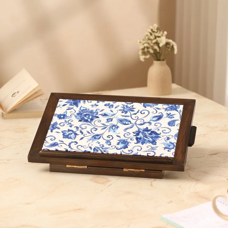 Mughal Flora Wood Laptop Stand media 1