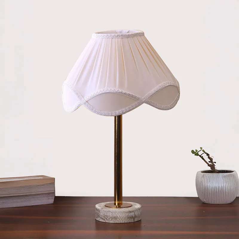 Valencia Rodin Wooden Table Lamp - White,Gold,White media 3