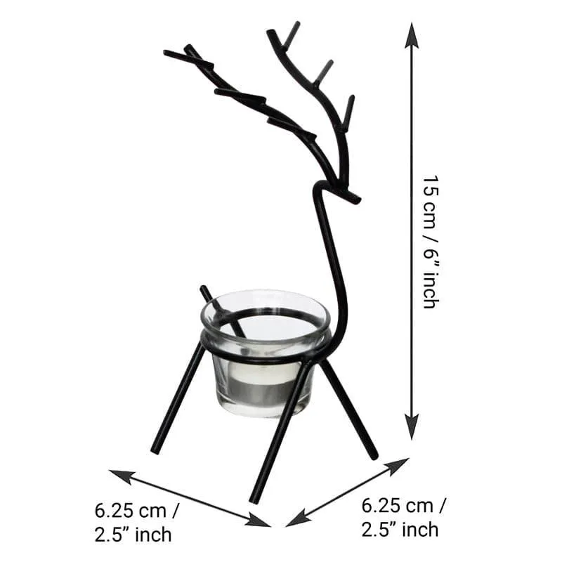 Deer Dream Tealight Candle Holder - Black media 4