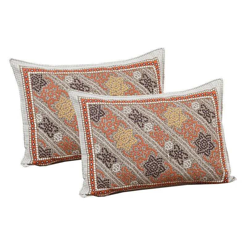 Karna Ethnic Cotton Bedsheet (Peach) - 180 TC media 4
