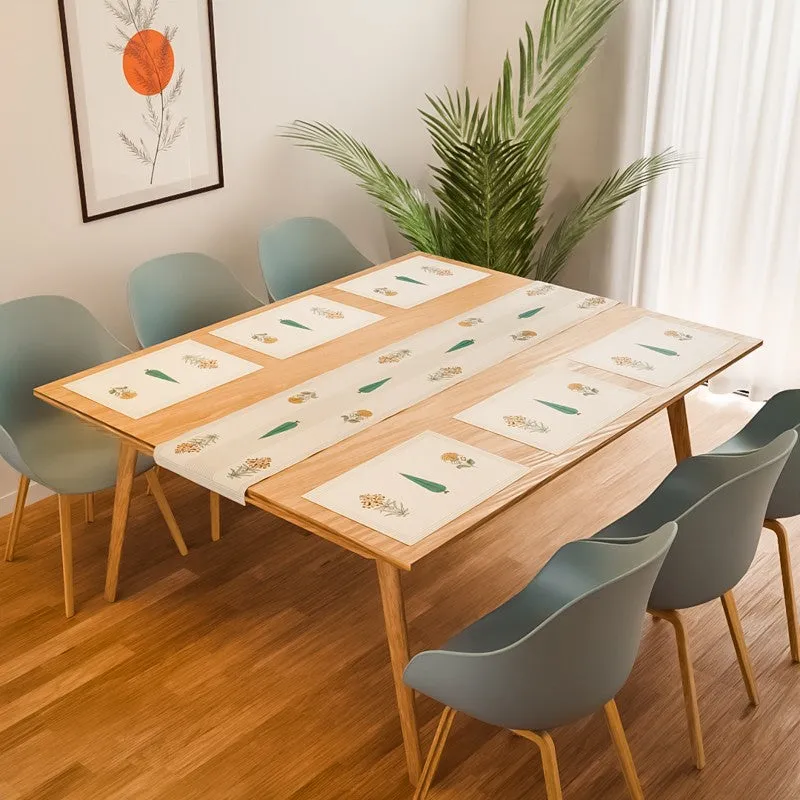 Bloomscape Cotton Table Linen Set (Yellow) - Seven Piece Set media 1