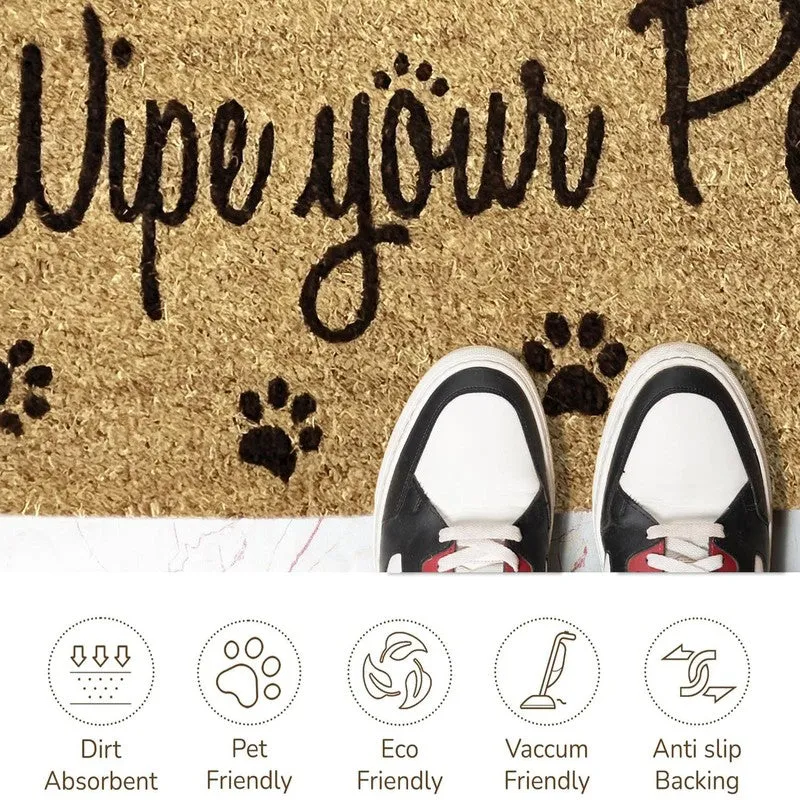 Wipe Your Paws Coir Door Mats - Brown media 9