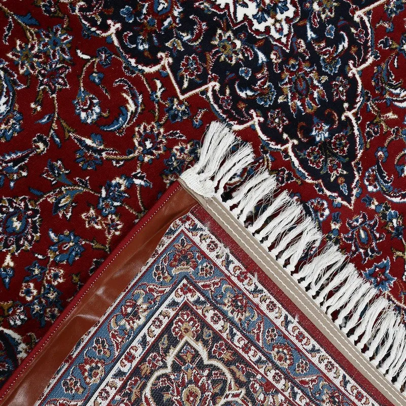 Riti Rang Artificial Silk Carpet - Red media 7