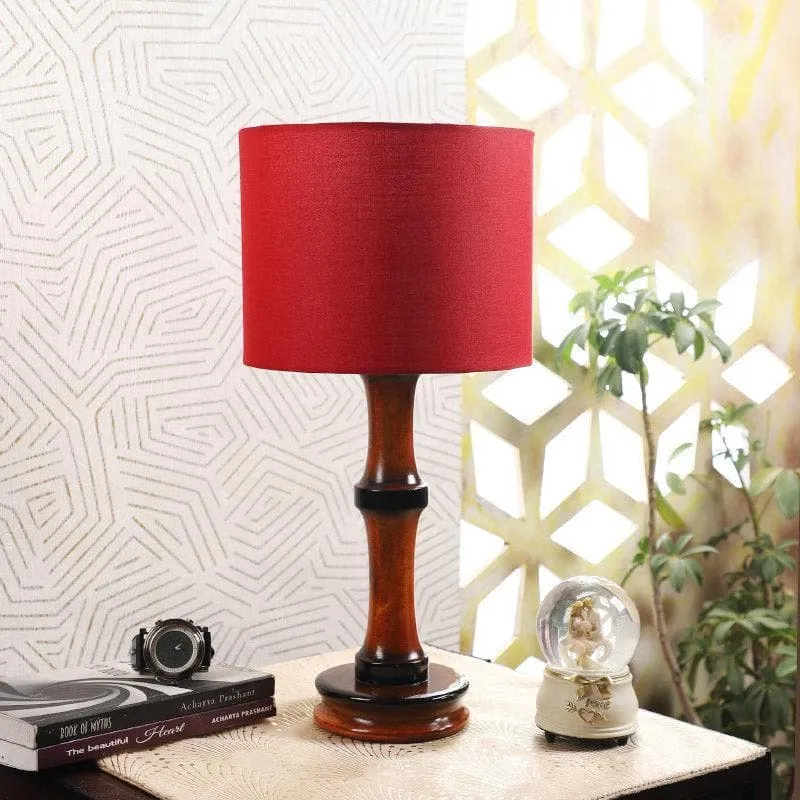 Rosa Troton Fabric Table Lamp - Red,Brown media 3