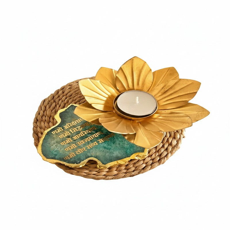 Aarivya Tea Light Candle Holder - Green media 5