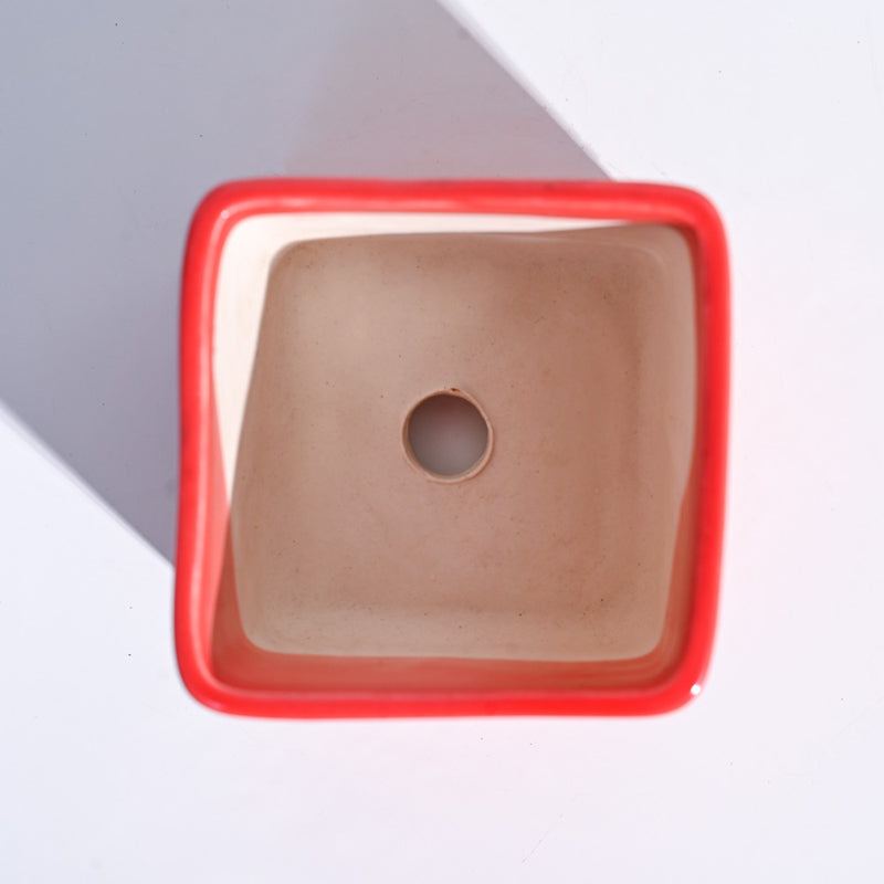 Ugaoo Square Orange Ceramic Pot media 5
