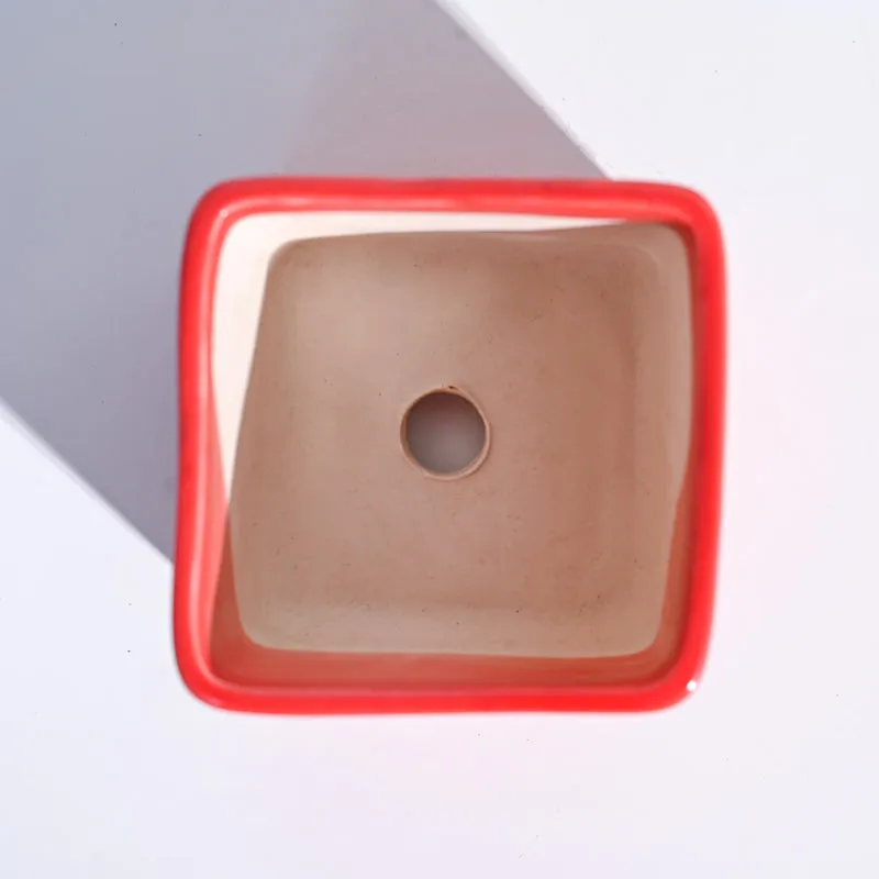Ugaoo Square Orange Ceramic Pot media 5
