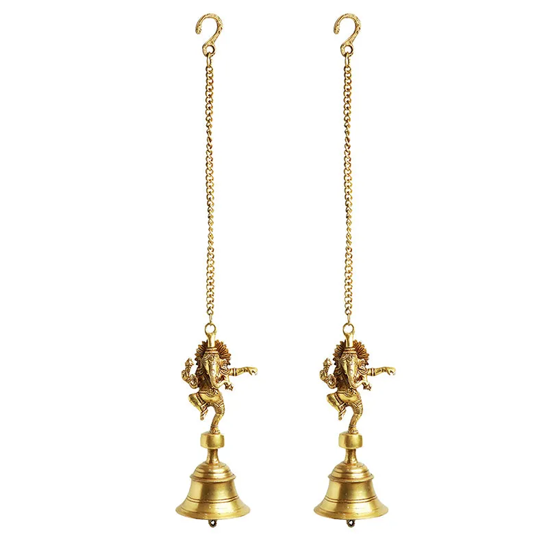Nritya Ganapati Brass Hanging Bell - Set Of Two media 3