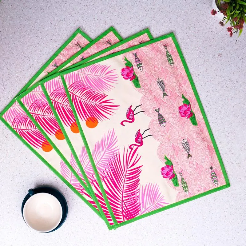 Pink Oasis Table Placemat - Set Of Four media 1