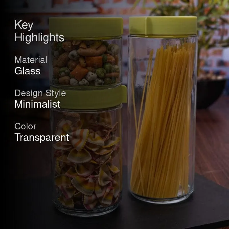 Ginxo Storage Jar (1000 mL/600 mL/300 mL) - Set Of Three media 2