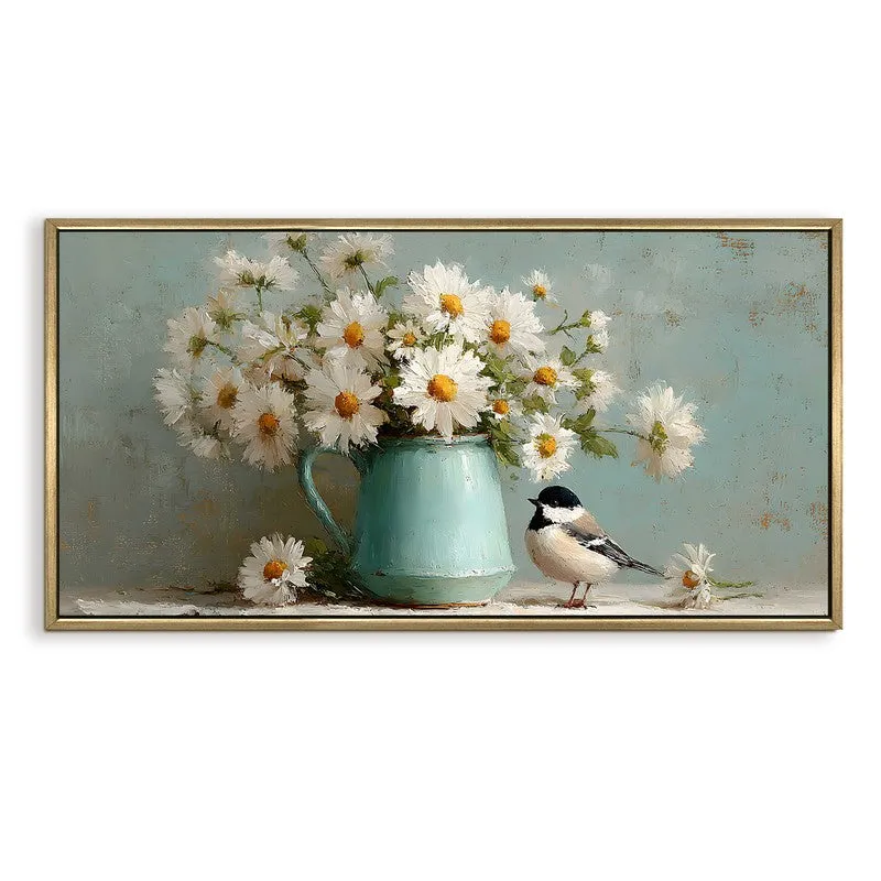 Cozy Bloom Canvas Wall Painting With Frame media 3