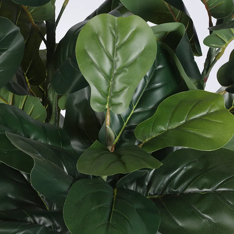 Leafelle Artificial Fiddle Fig With Black Plastic Pot - 6 Feet media 4