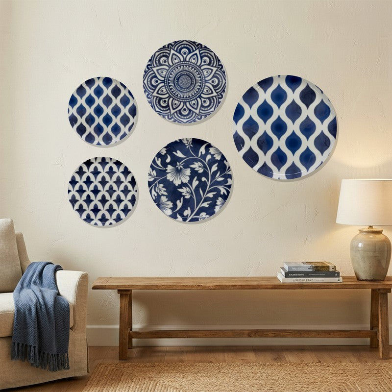 Indigo Weave Metal Wall Plates - Set of Five media 3