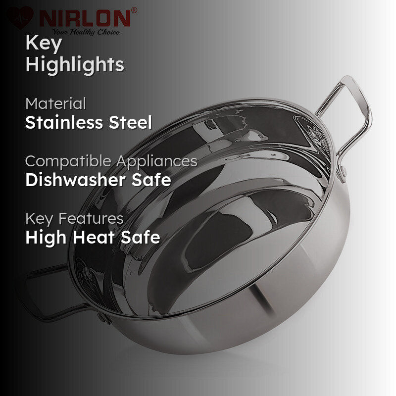 Nirlon Steel Kadhai - 1100 mL/7 Inches media 2