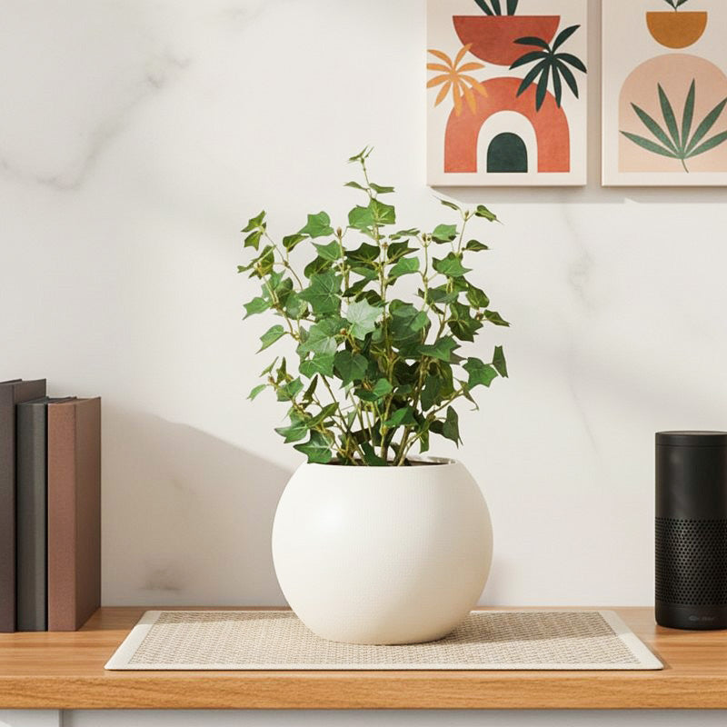 Artificial Big Plant With Black Fiber Pot (Green) - 1.4 Feet