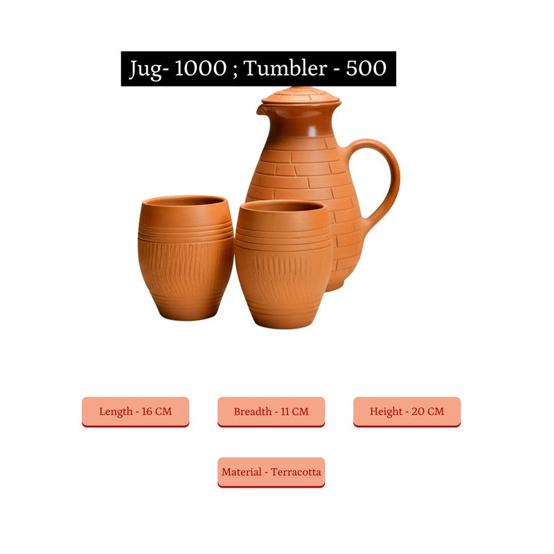 Symphony Terracotta Jug with Glasses - Three Piece Set media 9