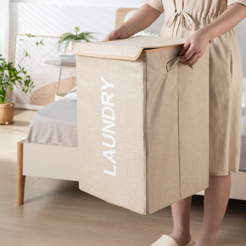 Wash Dock Jute Laundry Basket - Beige media 3